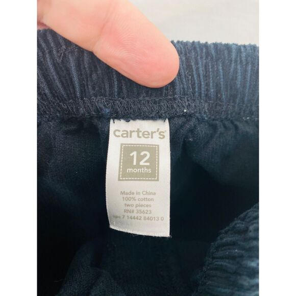 Carters Boy’s Cordaroy Pant's Dark Blue Straight Leg Infant Size 12 Month's - Picture 4 of 4